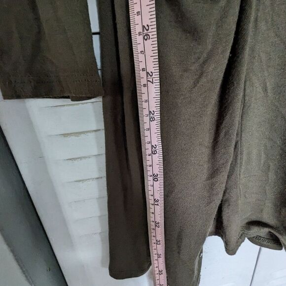 Pistachio Green Tunic Dress S L/S Casual T-shirt Dress Pockets Earth Girl Bohemi - Picture 5 of 6